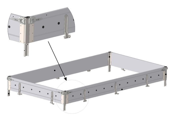 Алюмінієві бортики OUTLET BIS H-300 для причепів TEMARED TRANSPORTER 3217/2 та HOCHLADER 320/2