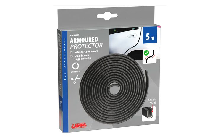 Захист для країв дверей LAMPA Armoured Protector 5 м чорний